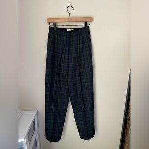Talbots Petite Vintage 100% Wool Plaid Pants Size 4